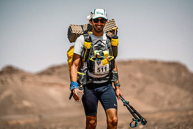Francesco Di Costanzo during a desert ultramarathon
